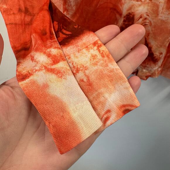 Y2K 2000s orange mesh see through long sleeve shirt - Picture 5 of 8